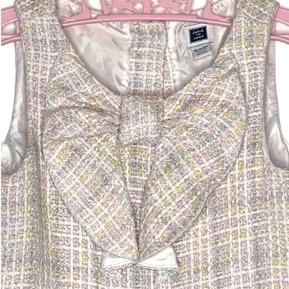 Janie and Jack Toddler Dress Pastel Plaid Bow Sleeveless Size 18-24M - Picture 3 of 10